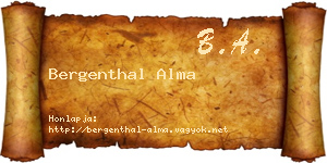 Bergenthal Alma névjegykártya